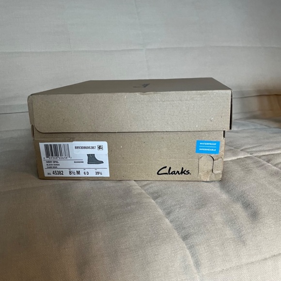 Clark Ivery Opal Black Suede Daim Suede Zipper Boots  8.5 M NEW - Picture 8 of 10